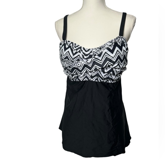 ZANDO women’s plus size 3X modest twist front Tankini swimsuit boy shorts bottom - Picture 3 of 10